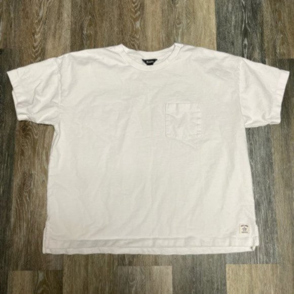 Roots Cropped Boxy White T-shirt Size XL - Picture 2 of 6